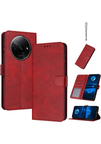 Toka Pu Deri Saf Kart Yuvası ile Xiaomi Redmi A3 Için Flip Case (Yurt Dışından)