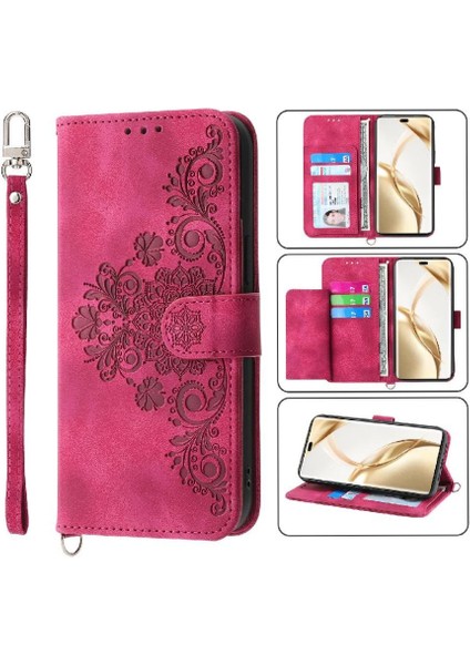 Onur Için Flip Case 200 Pro Çoklu Kredi Kartı Yuvaları Bileklik Kabartmalı (Yurt Dışından)