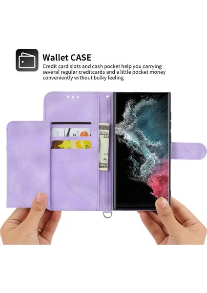 Samsung Galaxy S23 Ultra Kabartmalı Çoklu Kredi Kartı Yuvaları Için Flip Case (Yurt Dışından) fırsatları