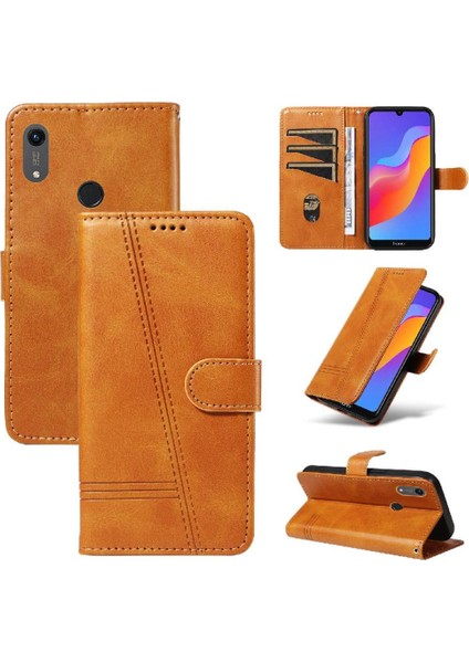 Huawei Y6 2019 Cüzdan Telefon Kılıfı Için Filp Durumda Preslenmiş Pu Deri ile (Yurt Dışından)