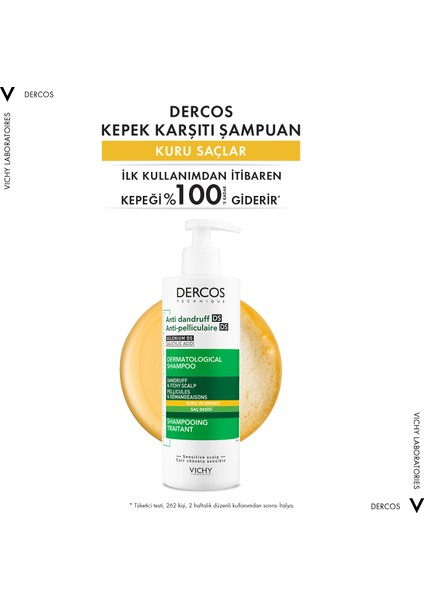 Dercos Şampuan Kuru ve Kepekli 390 ml K9623