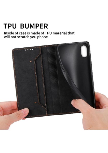 IPhone x Için Flip Case/xs Kart Yuvası Iş Rahat Tpu Darbeye (Yurt Dışından)