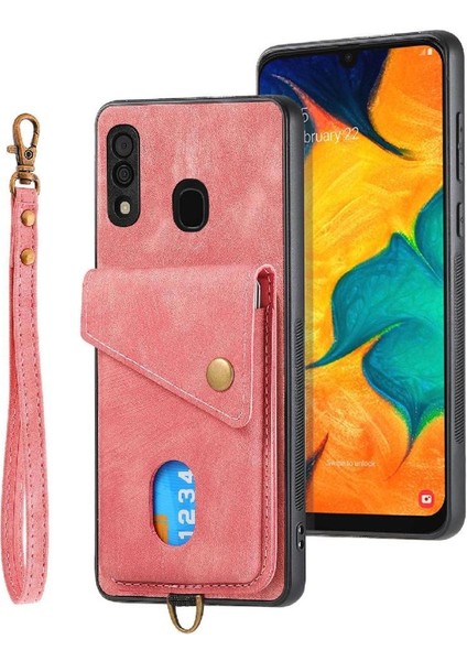 Samsung Galaxy A30/A20 Çok Fonksiyonlu Kart Yuvası Premium Deri (Yurt Dışından)