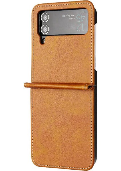 Samsung Galaxy Z Flip Case 4 5g Toka ile Kickstand Saf Pu (Yurt Dışından)