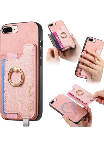 IPhone 7 Için Kılıf Artı/8 Artı Cüzdan Manyetik Halka Standı Tutucu Magsafe (Yurt Dışından)