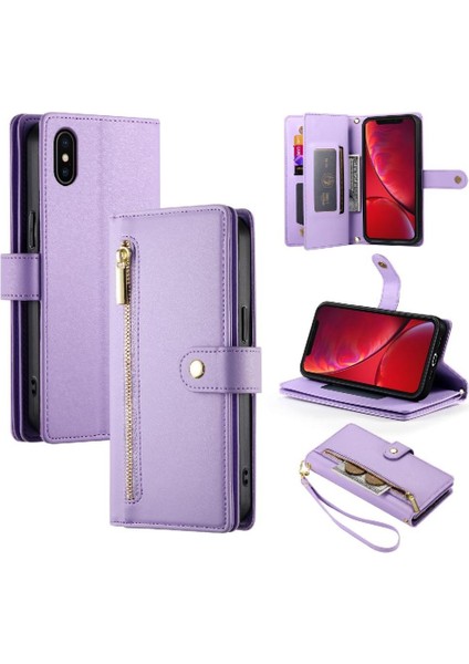 IPhone X/xs Kickstand Çok Fonksiyonlu Kart Yuvaları Cüzdan Için Flip Case (Yurt Dışından)