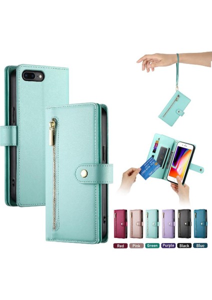 IPhone 6 Için Flip Case Artı Çok Fonksiyonlu Kart Yuvaları Bilek Kayışı Cüzdan (Yurt Dışından)