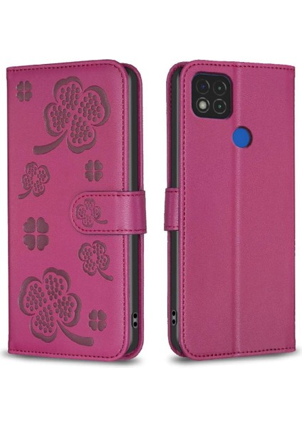 Xiaomi Redmi 9c Için Flip Case Cüzdan Kart Yuvaları Tutucu Kickstand Pu Yonca (Yurt Dışından)