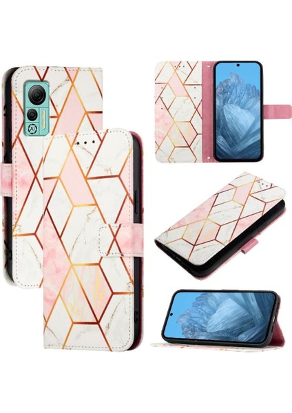 Ulefone Not 14 Için Kılıf Mermer Desen Kickstand Cüzdan Pu Deri (Yurt Dışından)