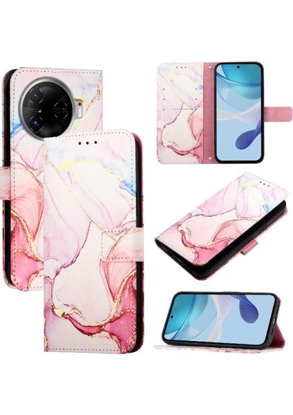 Tecno Camon 30 Pro 5g Mermer Desen Pu Deri Kickstand Cüzdan Için Kılıf (Yurt Dışından)
