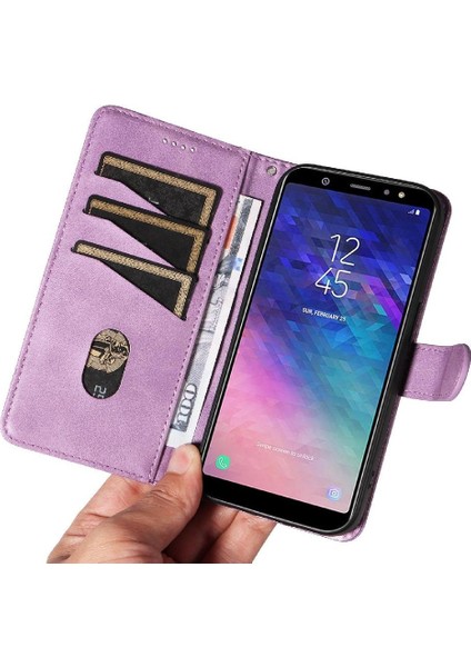 Samsung Galaxy A6 Artı Ayrılabilir Siyah Bilezik Preslenmiş Pu Için Filp Durumda (Yurt Dışından)
