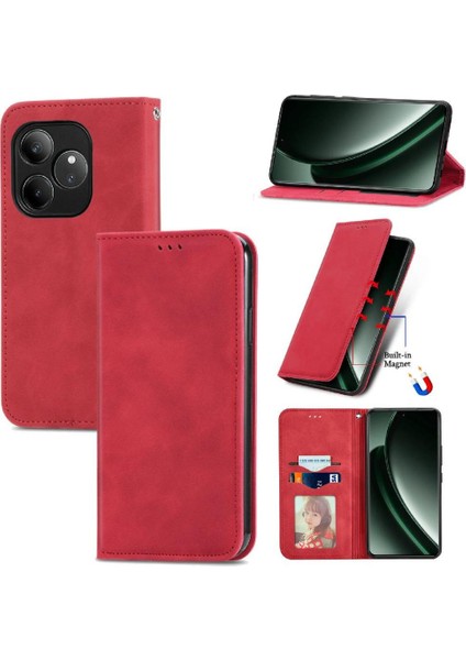 Realme Gt 6 Için Flip Case Basit Iş Darbeye Kapak Kapak Cüzdan (Yurt Dışından)