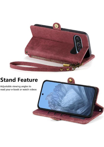 Google Piksel 9 Pro Xl Flip Kapak Için Flip Case Darbeye Basit Iş (Yurt Dışından)