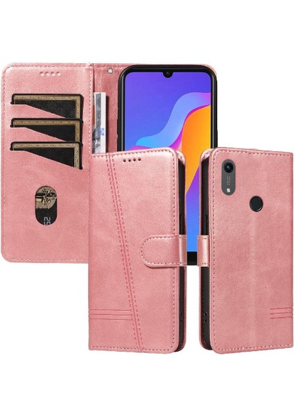 Huawei Y6 2019 Cüzdan Telefon Kılıfı Için Filp Durumda Preslenmiş Pu Deri ile (Yurt Dışından)