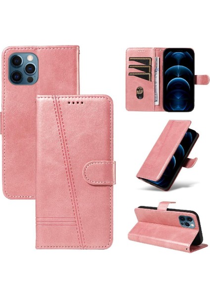Kredi Kartı Yuvası ile IPhone 12/12 Pro Için Filp Durumda Cüzdan Telefon Kılıfı Pu (Yurt Dışından)