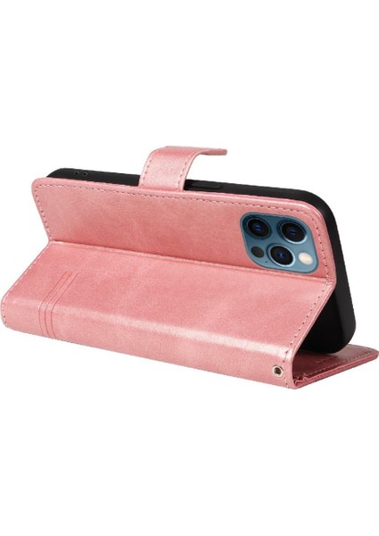 Kredi Kartı Yuvası ile IPhone 12/12 Pro Için Filp Durumda Cüzdan Telefon Kılıfı Pu (Yurt Dışından)