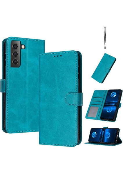 Kart Yuvası Kickstand ile Samsung Galaxy S21 Fe Saf Renk Için Flip Case (Yurt Dışından)