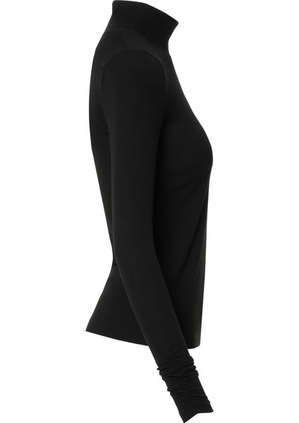 Dik Yaka Siyah Triko Bluz fiyatları