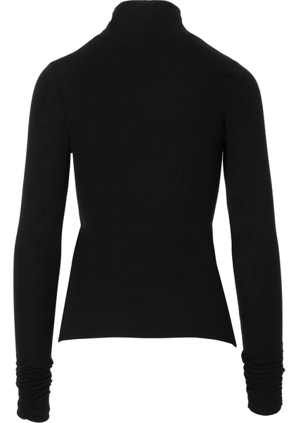 Dik Yaka Siyah Triko Bluz modelleri