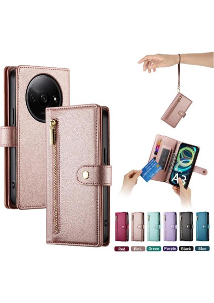 Xiaomi Redmi A3 Için Flip Case Çok Fonksiyonlu Kart Yuvaları Cüzdan Kickstand (Yurt Dışından) indirimleri