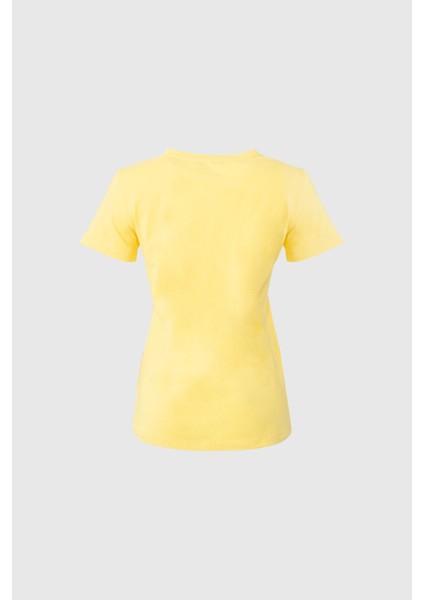 Nakış Logo Detaylı Sarı T-Shirt modelleri