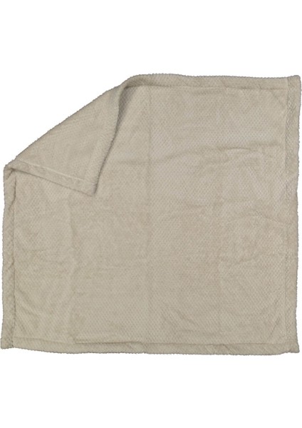 Unisex Bej Angora Peluş Battaniye 90X95