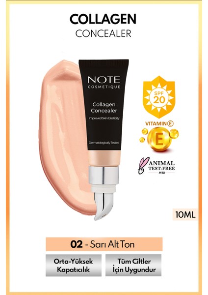 Collagen Concealer 02 Kolajen İçerikli SPF 20 Göz Altı Kapatıcısı