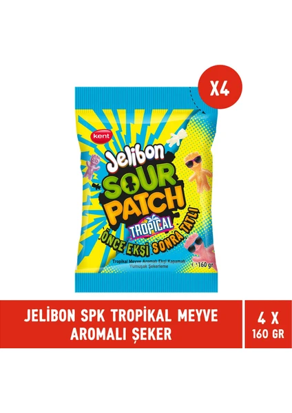 Sour Patch Tropikal Meyve Aromalı Yumuşak Şekerleme 160 gr - 4 Adet