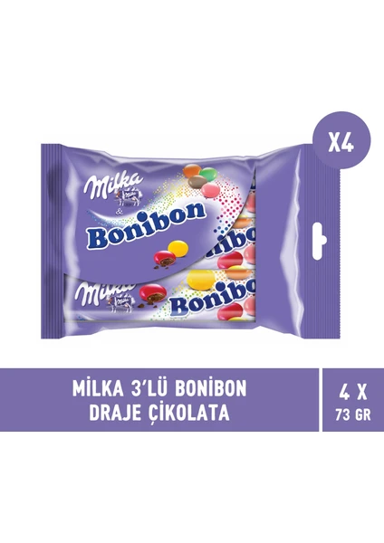 Bonibon 3'lü Draje Çikolata - 4 Adet