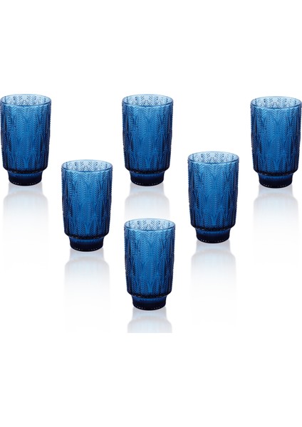 Luckyart Liza 6 Lı Mavi Cam Meşrubat Seti
