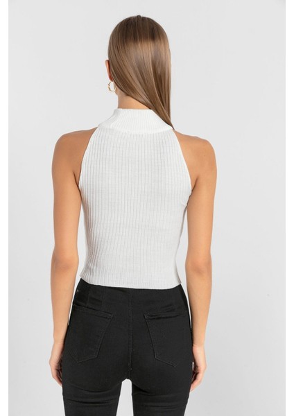 Kolsuz Dar Kesim Triko - Ekru Ekru - M/l modelleri