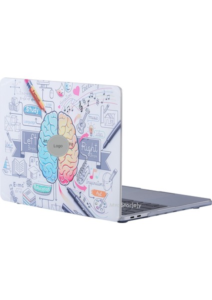 Macbook Air Kılıf 13.6 inç M2-M3, Beyin Desenli Brain (TouchID'li Air 13.6") A2681 A3113 ile Uyumlu