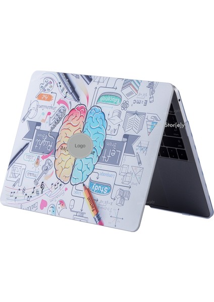 Macbook Air Kılıf 13.6 inç M2-M3, Beyin Desenli Brain (TouchID'li Air 13.6") A2681 A3113 ile Uyumlu