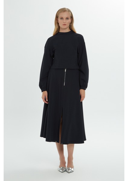 Uzun Kollu Siyah Oversize Sweatshirt