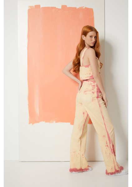 Batik Yıkamalı Jean Pembe Crop-Top fiyatları