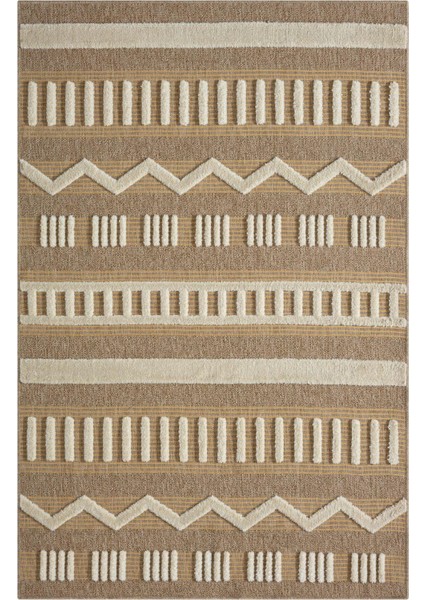 Marakeş 676 Sarı Kolay Temizlenen Dekoratif Bohem Sisal Jüt Hasır Halı