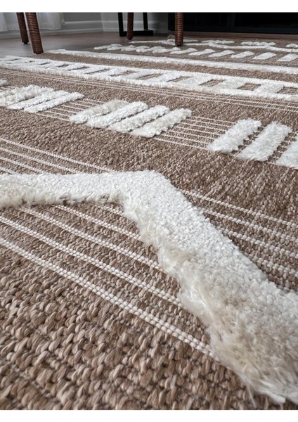 Marakeş 676 Sarı Kolay Temizlenen Dekoratif Bohem Sisal Jüt Hasır Halı fırsatları