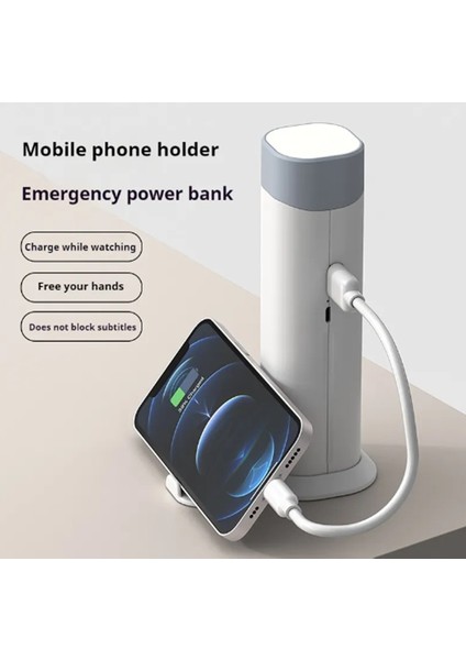 Çok Fonksiyonlu Telefon Tutuculu Usb Şarjlı Powerbank Özellikli 3 Mod Masa Lambası Kitap Okuma Işığı