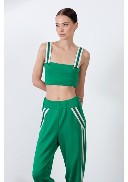 Askılı Yeşil Crop Top