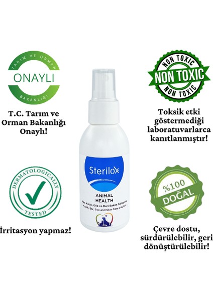 Animal Health Ağız Kulak Göz Deri Temizlik ve Bakım Solüsyonu 100 ml