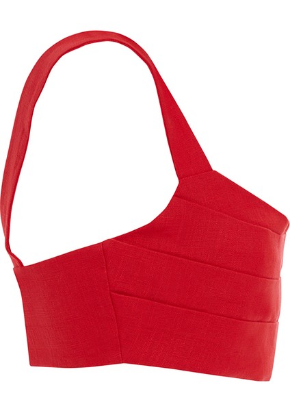 Askılı V Yaka Kırmızı Crop fiyatları