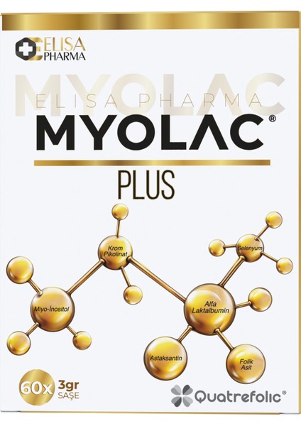 Myolac Plus 60 Saşe, Myo-inositol, Alfa-Laktalbumin, Astaksantin, Folik Asit, Krom Pikolinat, Selenyum İçeren Takviye Edici Gıda fiyatları