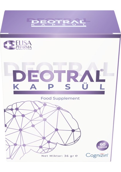 60 Kapsül, Sitikolin, Fosfatidilserin, Mg, Zn, Se, Folik Asit, L-Theanine, B Vitamini İçeren Takviye Edici Gıda