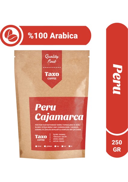 Peru Cajamarca Filtre Kahve 200gr Kağıt Filtre
