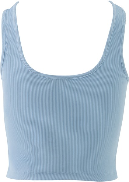 Basıc Askılı Mavi Crop Top