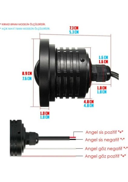 Angel Sis Farı 76MM Beyaz Üniversal Mercekli Sis fırsatları