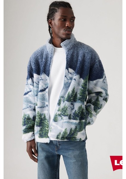 Erkek Jakarlı Sherpa Tam Fermuarlı Rahat Kesim Kazak Jacket - A9260-0001 fiyatları