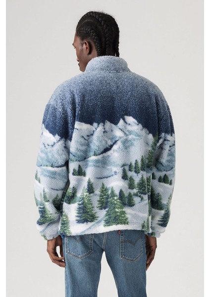 Erkek Jakarlı Sherpa Tam Fermuarlı Rahat Kesim Kazak Jacket - A9260-0001 modelleri