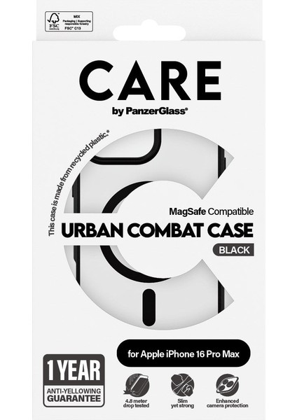 Care By Apple iPhone 16 Pro Max Flagship Urban Combat & Magsafe - Siyah Çerçeve Kılıf