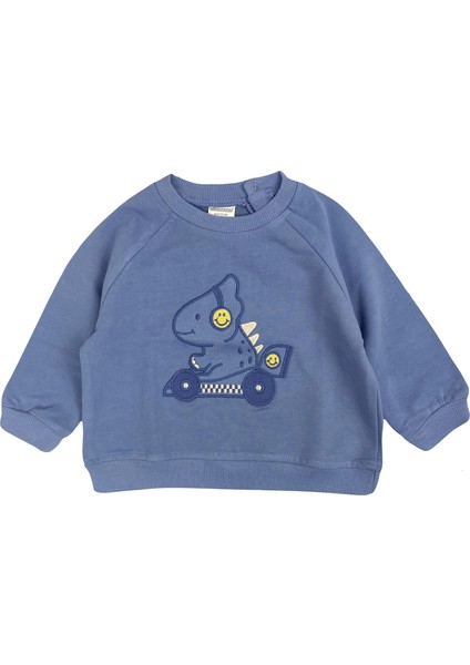 Yarışçı Dino Erkek Bebek Sweatshirt Indigo